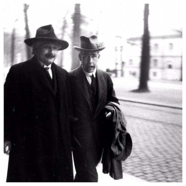 Photo of Albert Einstein on Niels Bohr